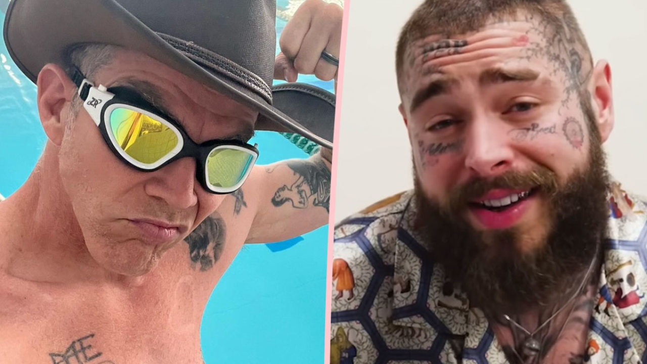 Steve-O Turned 50 - And Let Post Malone Give Him An NSFW Face Tattoo! Look!  - Perez Hilton