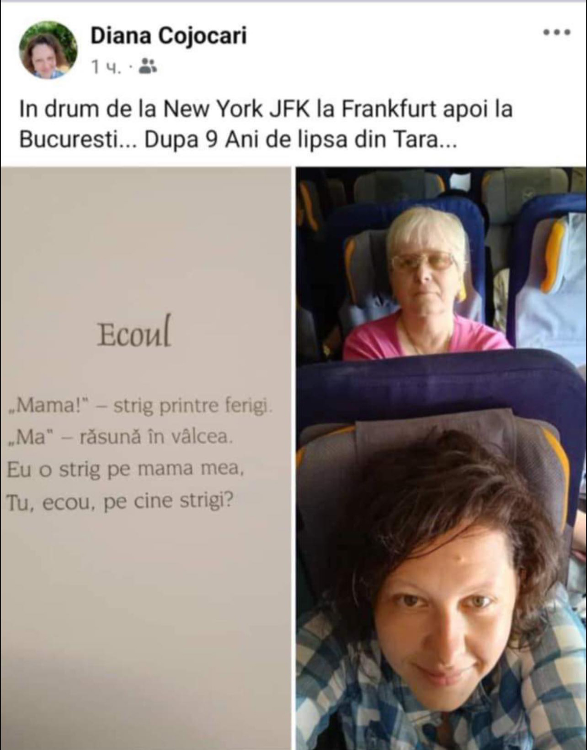 Diana Cojocari on Plane To Bucharest