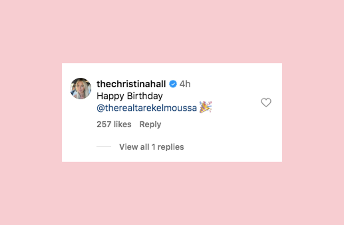 Christina Hall posts birthday message to ex-husband Tarek El Moussa