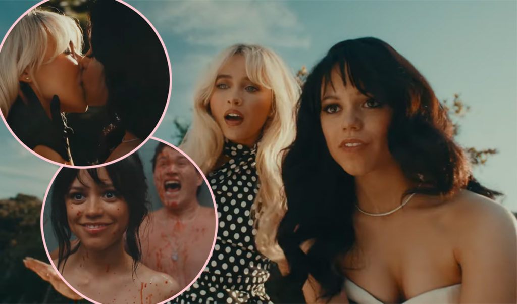 Sabrina Carpenter & Jenna Ortega Kiss & Kill In HOT New Music Video!