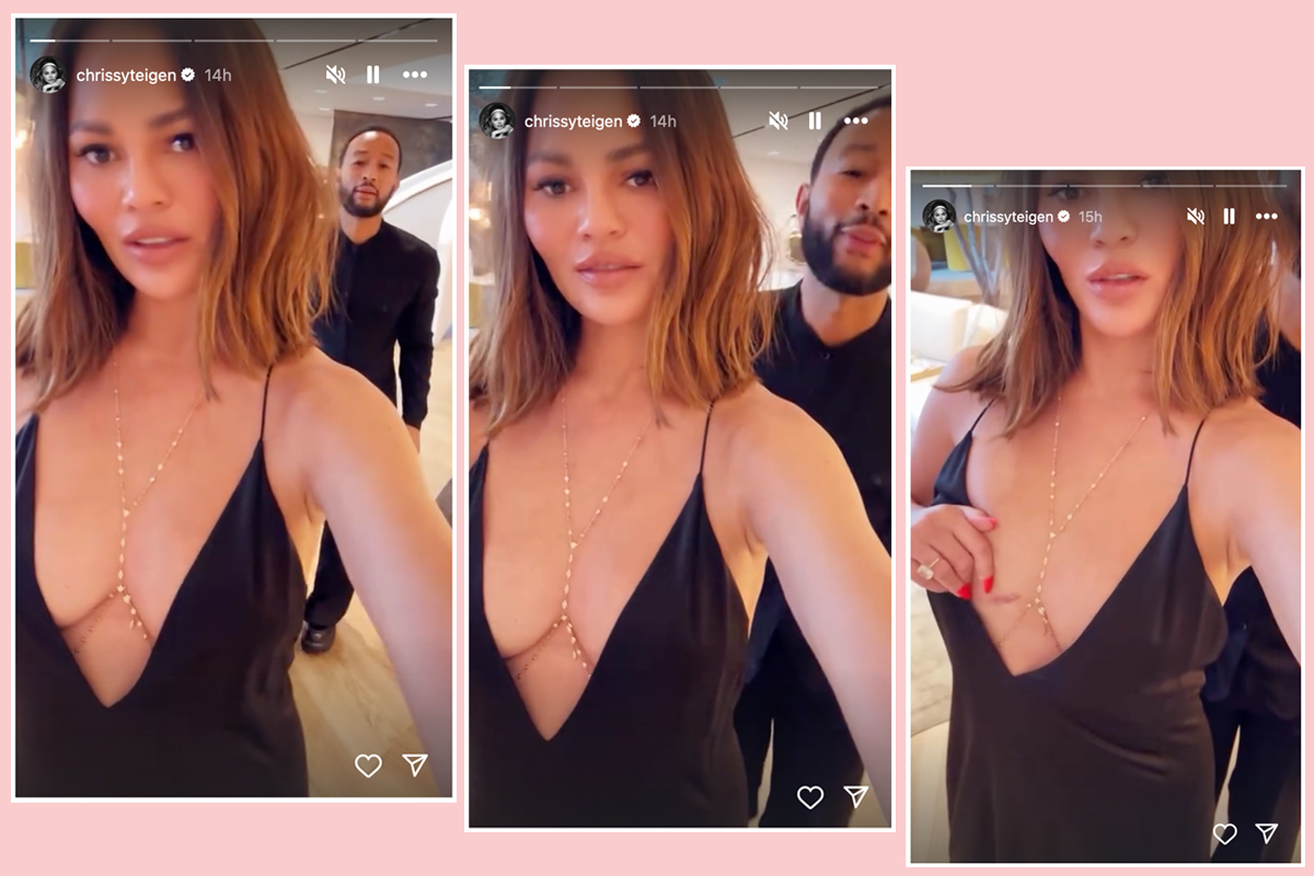 Chrissy Teigen Makes Light Of Breast Lift Scars In Barely-There Dress For John Legend Date Night -- LOOK!