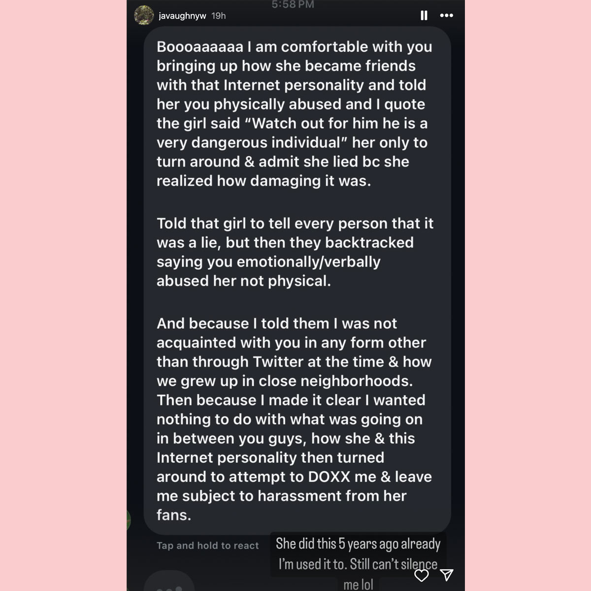 Kehlani's ex Javaughn shares alleged text exchanges