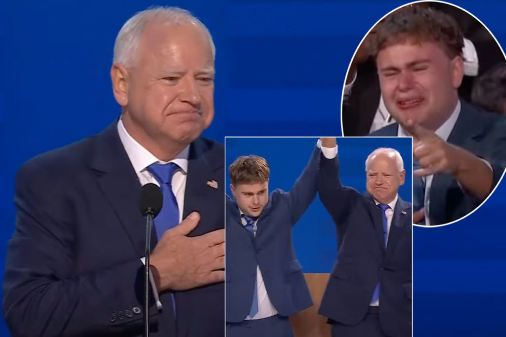 Tim Walz's Son Gus Steals The Spotlight At DNC With Emotional Reaction To His Father's Speech!