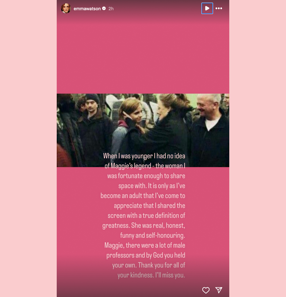 Emma Watson tribute Dame Maggie Smith