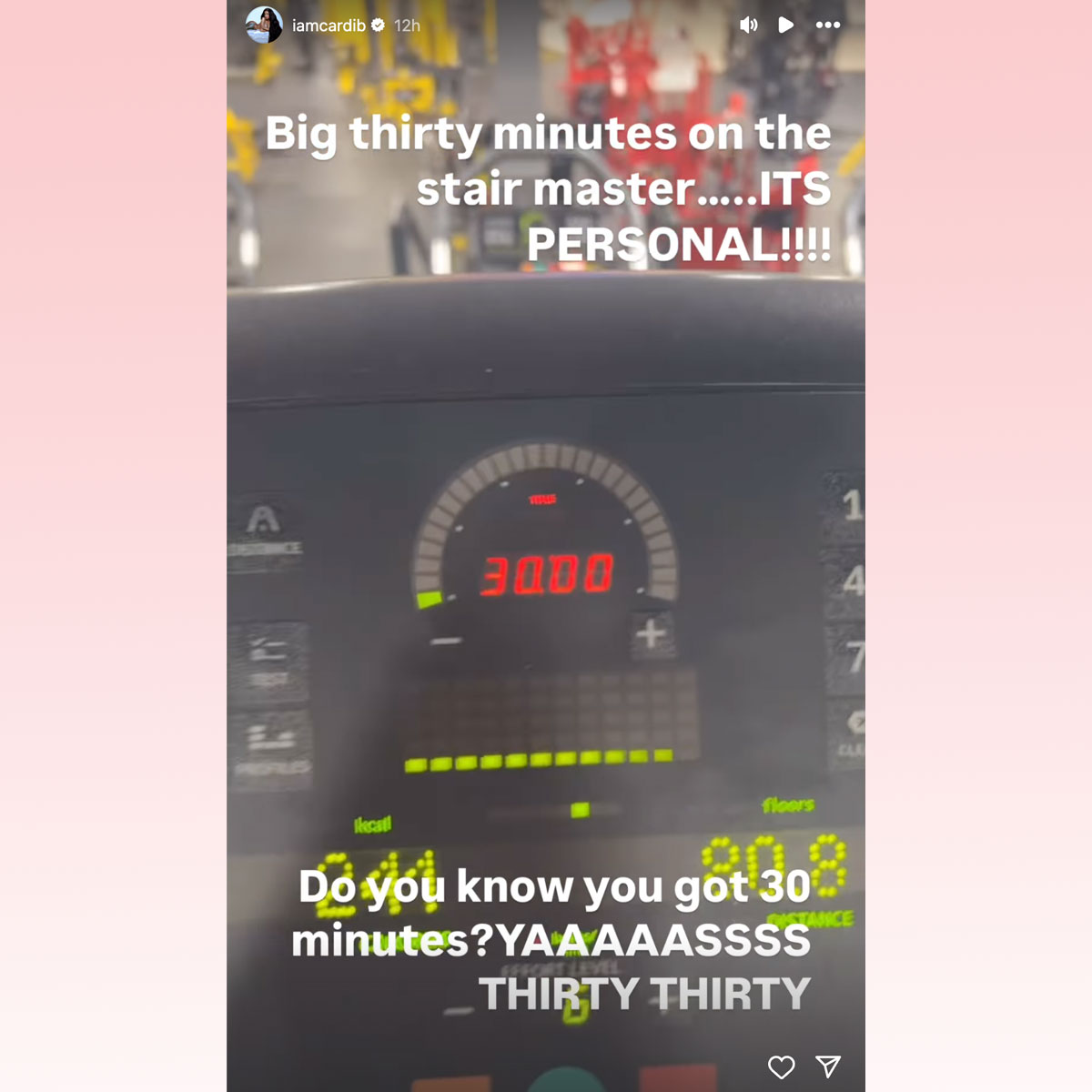 Cardi B hits gym one-week postpartum