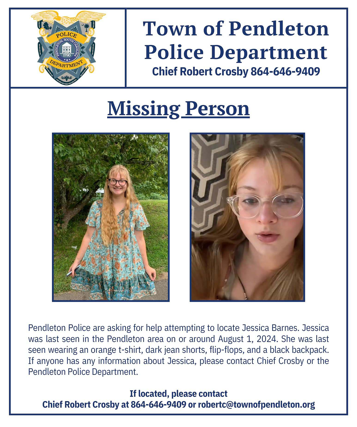 jessica barnes missing flyer