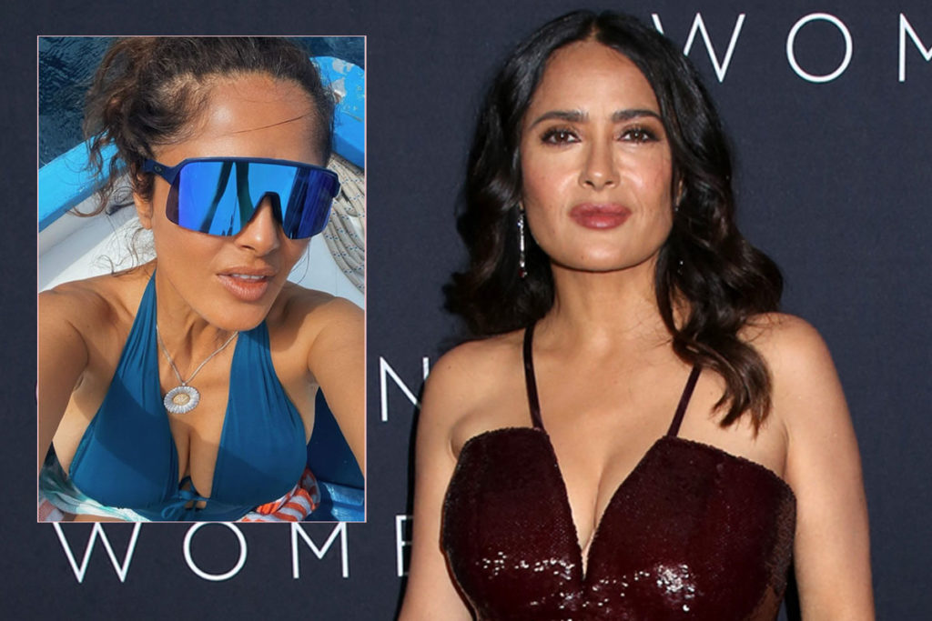 Salma Hayek Shows Off Her Toned Body With Bikini Photo Dump For 58th Birthday! LOOK!