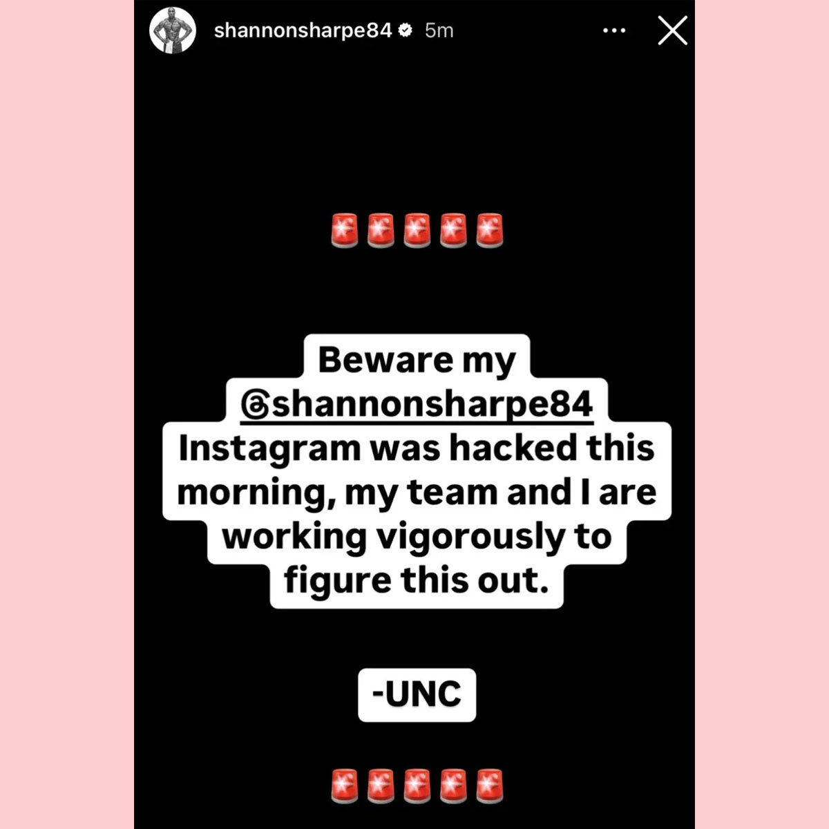 Shannon Sharpe claims IG was hacked