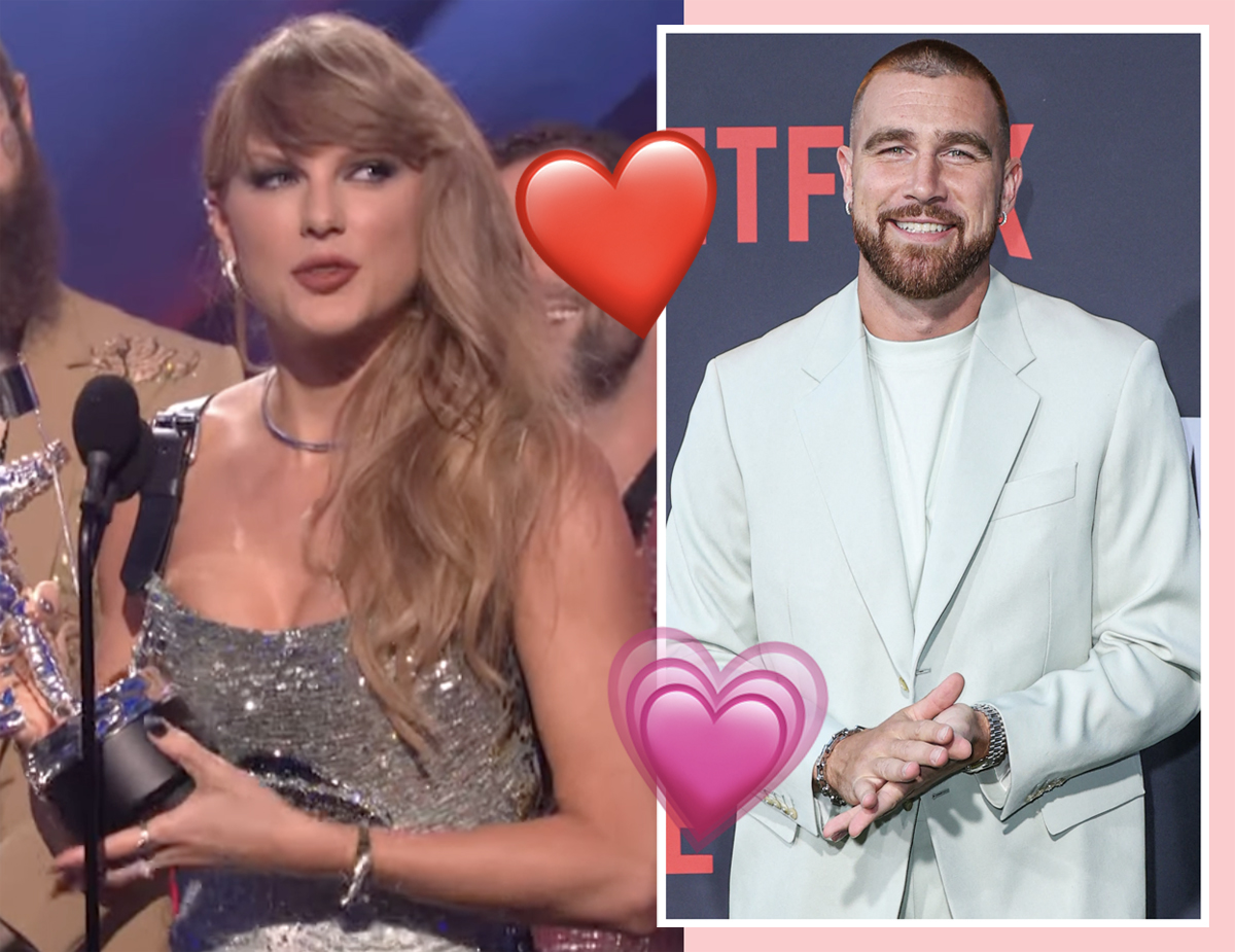 Taylor Swift Thanks Travis Kelce BY NAME In Heartwarming VMAs Speech - And  He Responds! - Perez Hilton