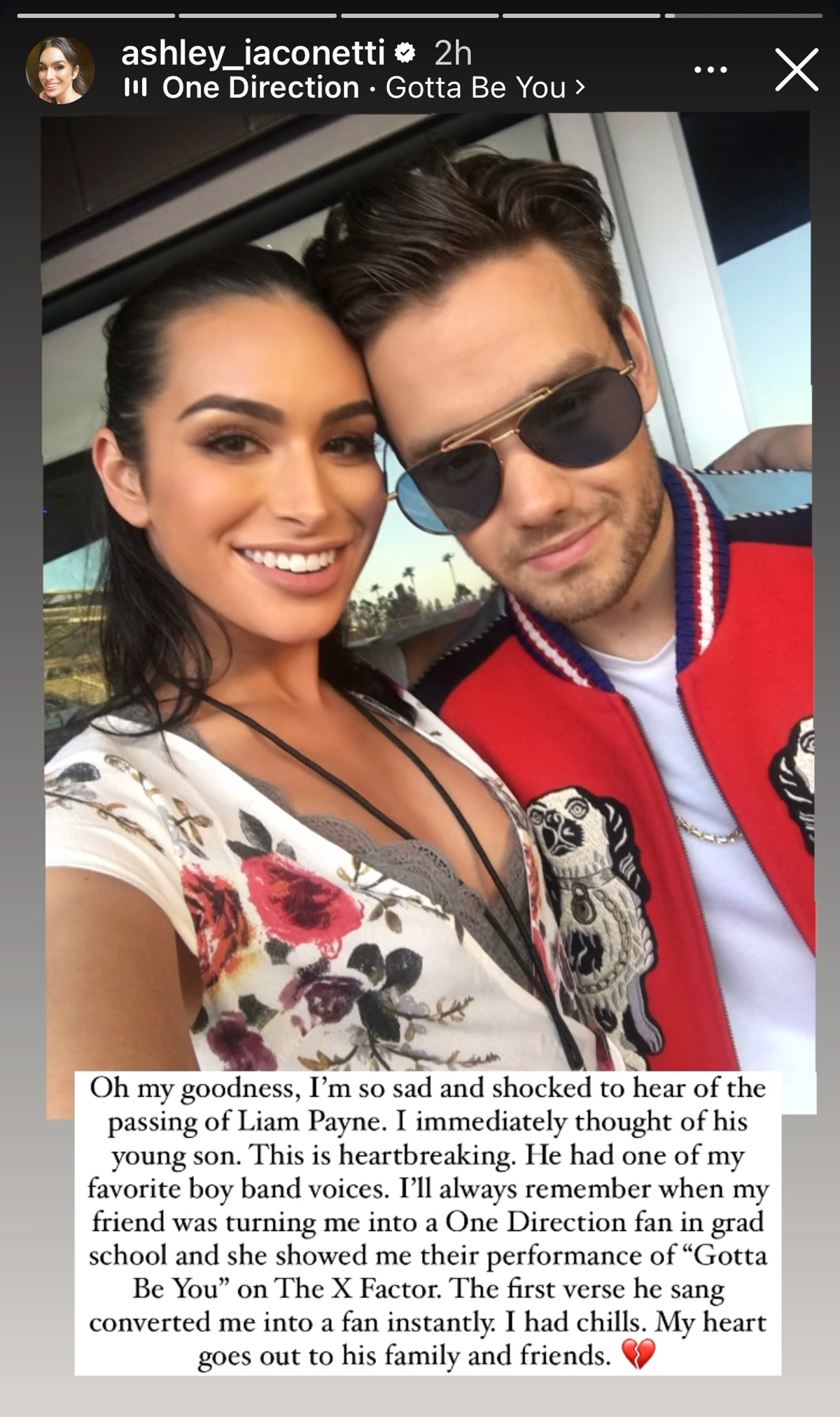 Bachelor Nation's Ashley Iaconetti tribute to Liam Payne