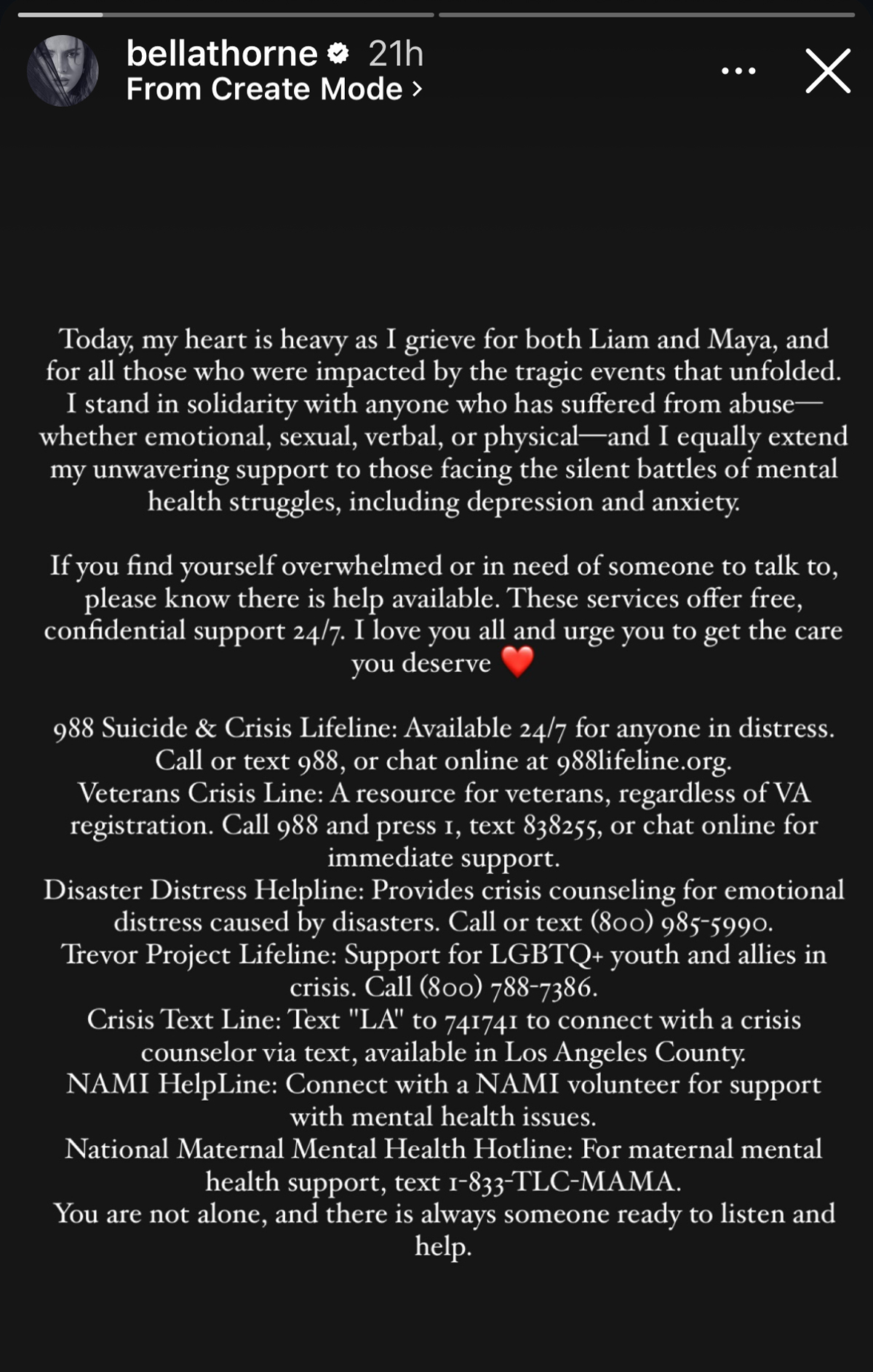 Bella Thorne Reacts To Liam Payne's Death