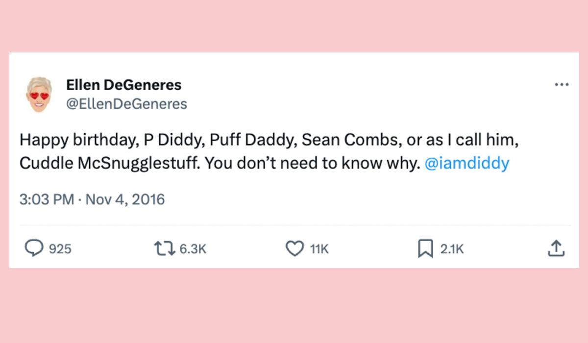 OK, This Ellen Tweet To Diddy Is Just WEIRD!!!