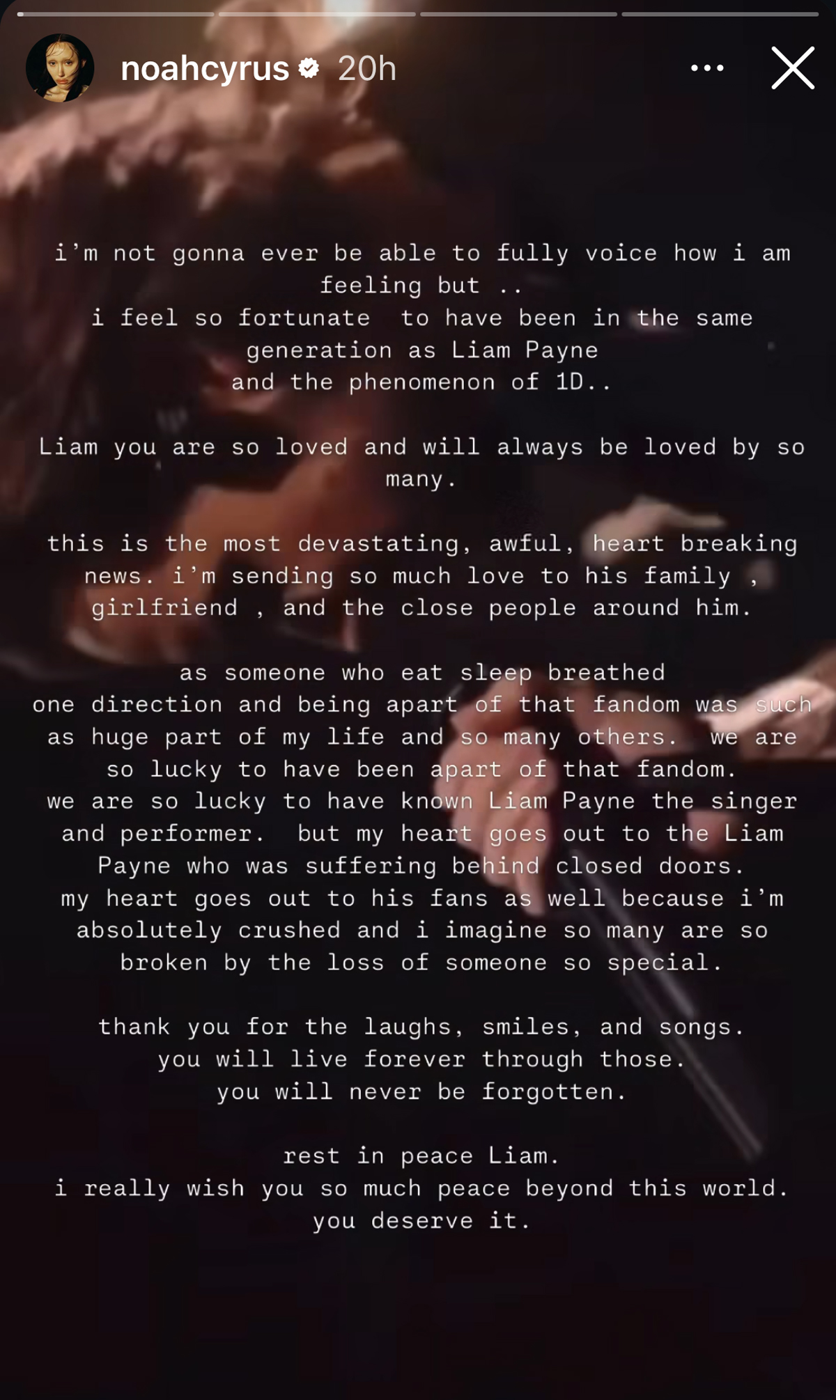 Noah Cyrus Reacts To Liam Payne's Death