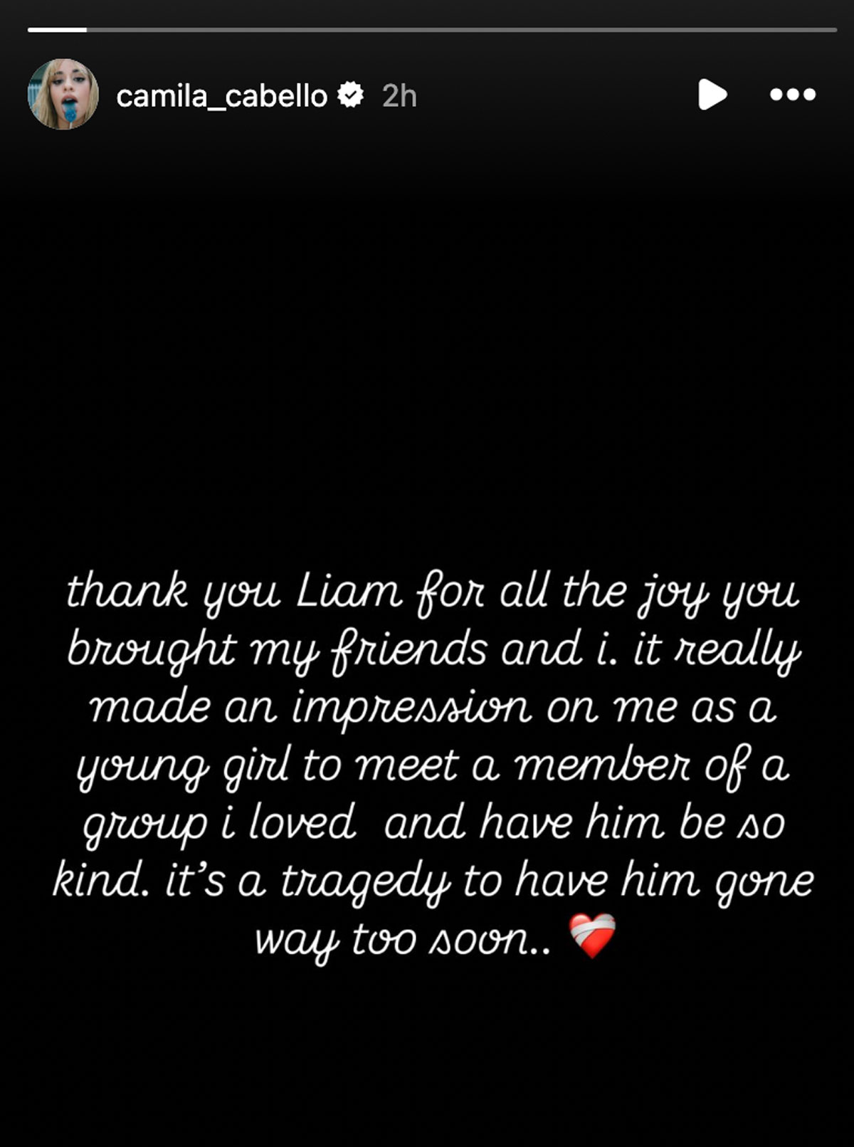 Camila Cabello mourns Liam Payne