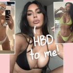 Kim Kardashian Celebrates 44th Birthday In UNBELIEVABLY Tight 'Birthday Suit' Dress -- LOOK!