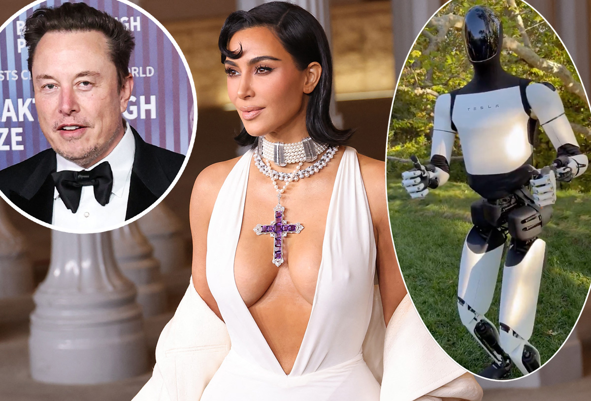 Kim Kardashian Shows Off Tesla Robot - Right After Getting A Cybertruck