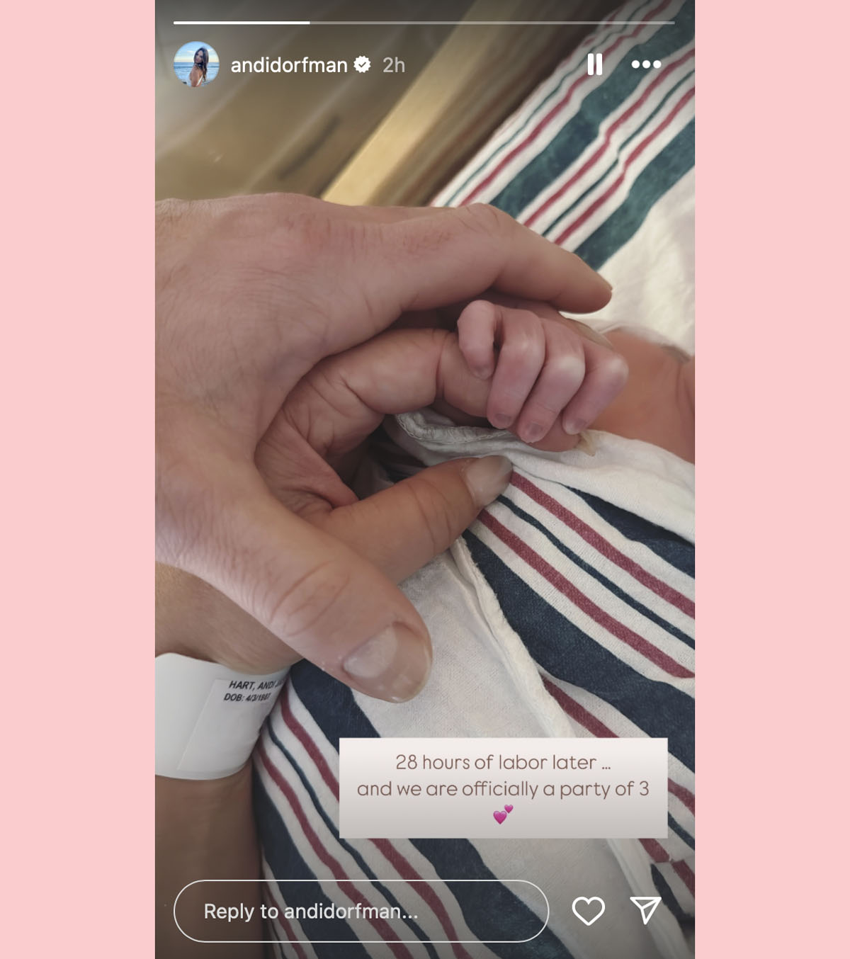 Andi Dorfman Blaine Hart baby born