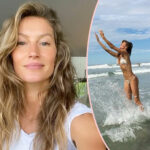 Gisele Bündchen Shows Off BIG Baby Bump In Teeny Bikini!