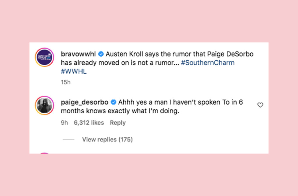 Paige DeSorbo Hits Back At Austen Kroll For Saying She Was Already