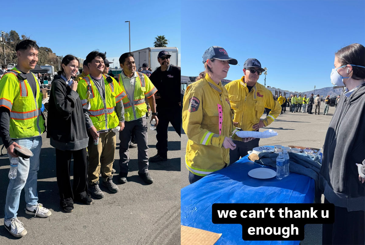 Selena Gomez & Benny Blanco Serve First Responders Meals Amid LA Fires: 'Grateful For These Individuals'