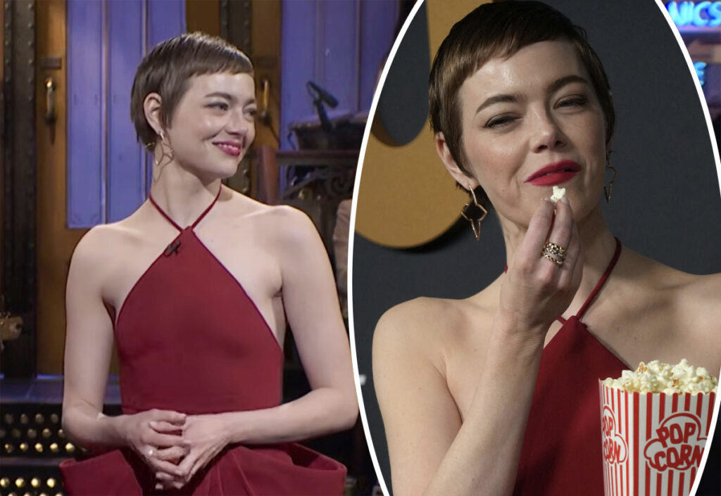 Emma Stone popcorn dress SNL 50