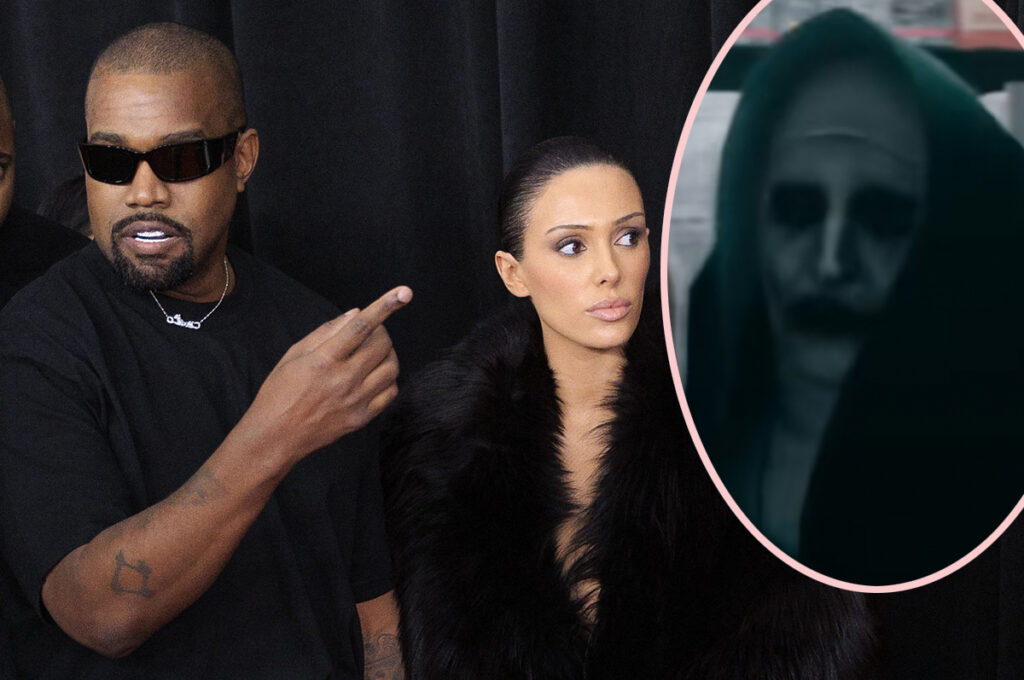 Kanye West Bianca Censori Bodysuit Photo Hidden Demon Face