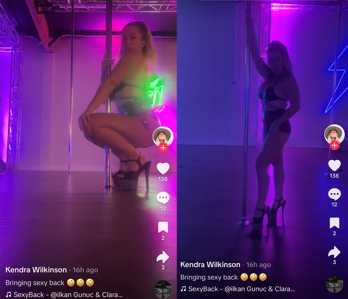 Kendra Wilkinson is ‘bringing sexy back’ at pole dancing class after slamming body-shaming trolls