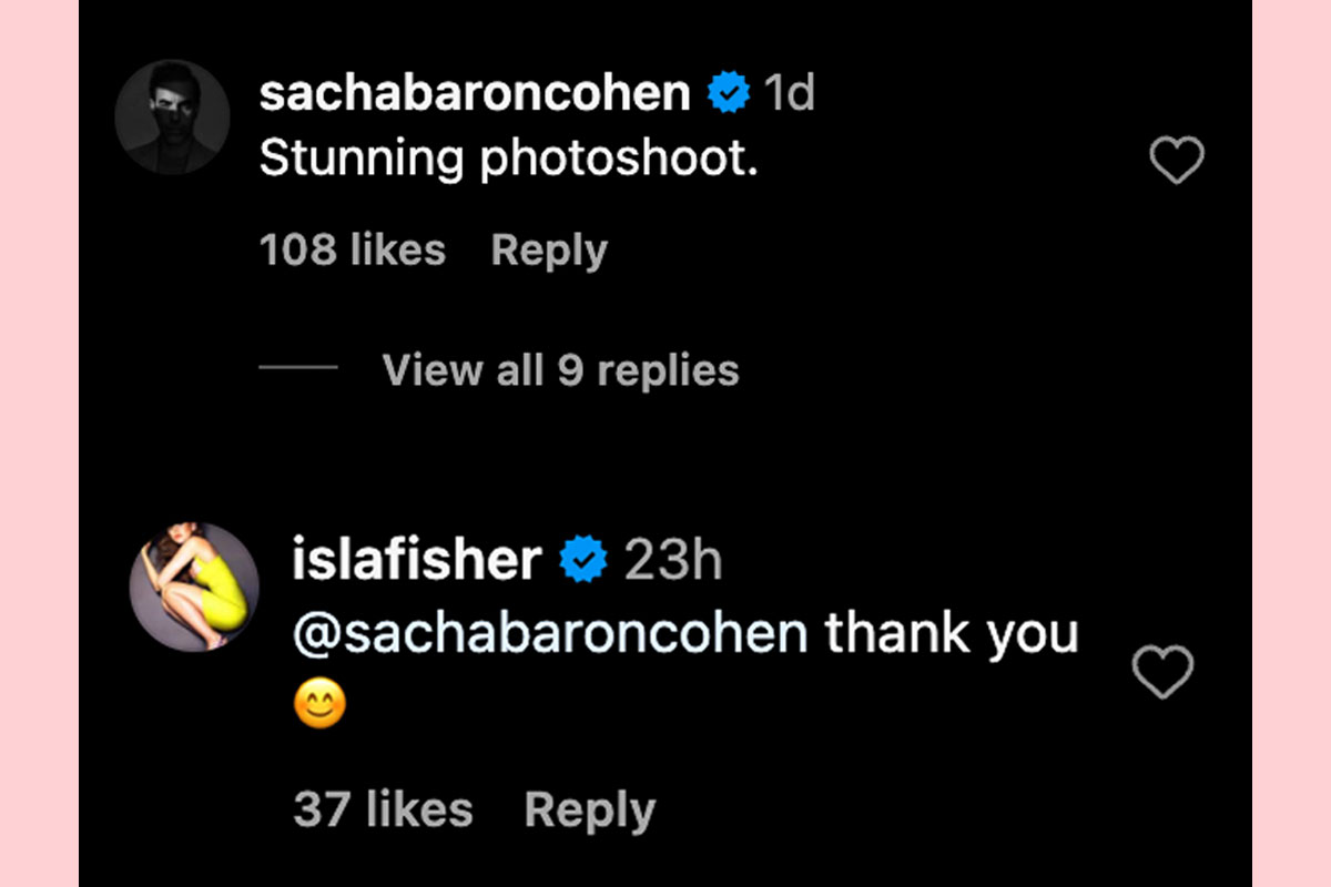 Sacha Baron Cohen leaves comment on Isla Fisher's Instagram post amid divorce