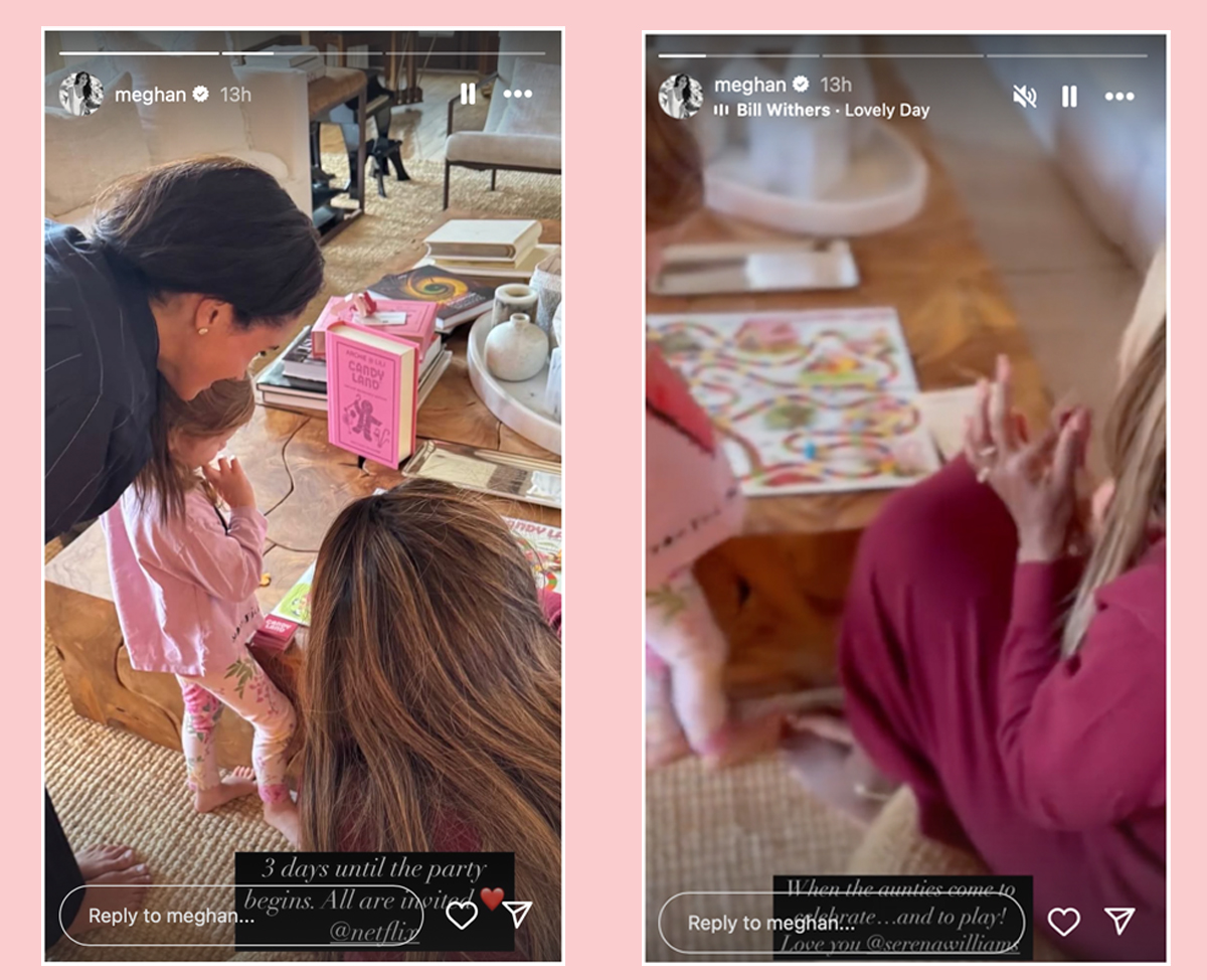 Meghan Markle Shares Rare Footage Of Princess Lilibet -- Playing Board Games With Serena Williams!