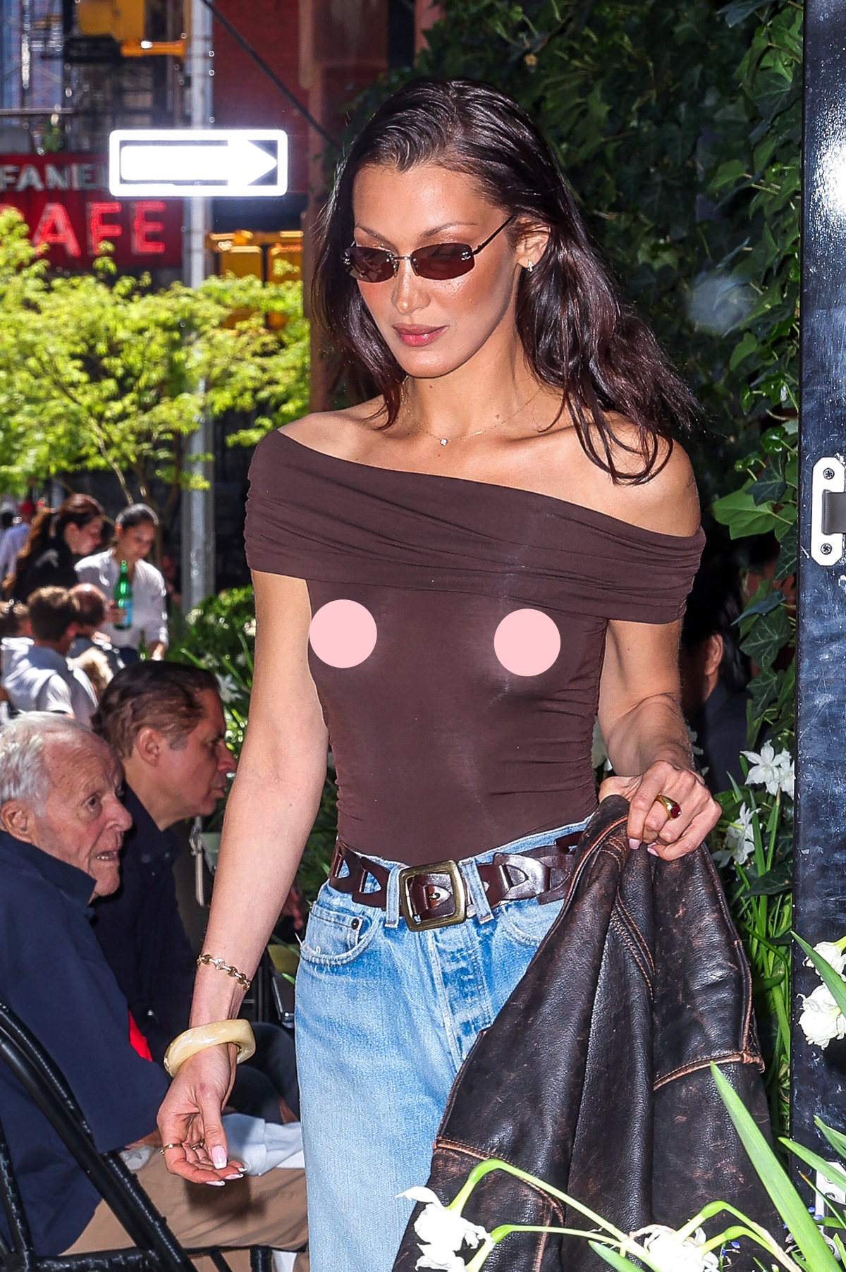 Bella Hadid Bares All On NYC Streets In See-Through Shirt