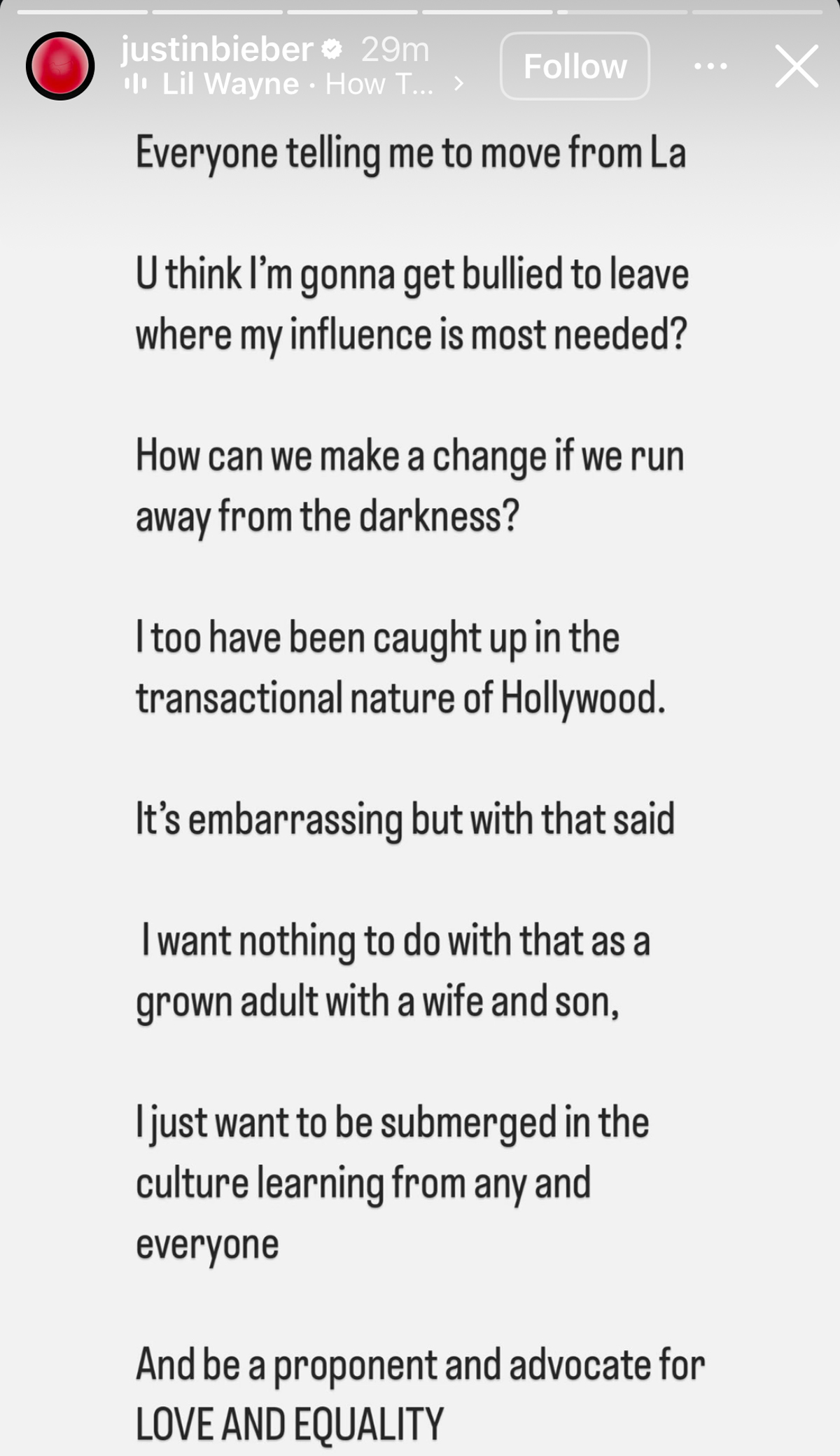 Justin Bieber refuses to leave LA because of paparazzi