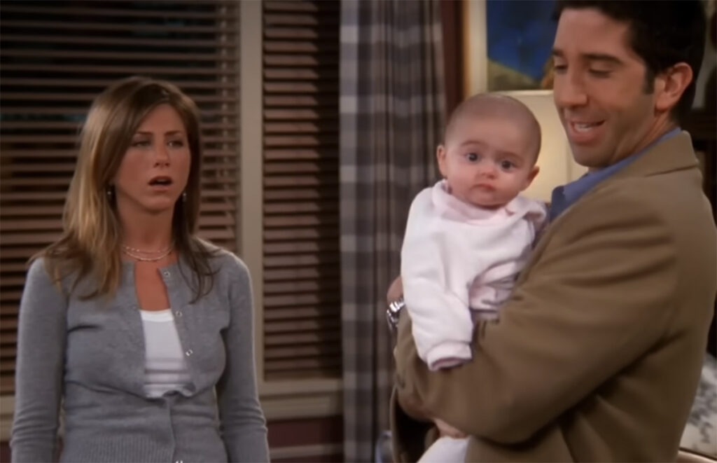 Friends Ross and Rachel Baby Emma Twin Actors Alexandra and Athina Conley photos now