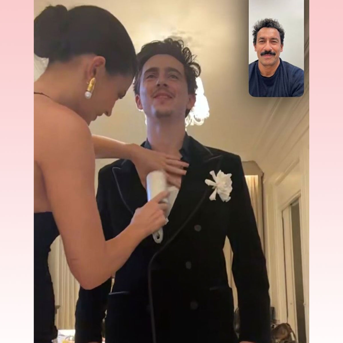 Kylie Jenner helps Timothée Chalamet get ready for red carpet