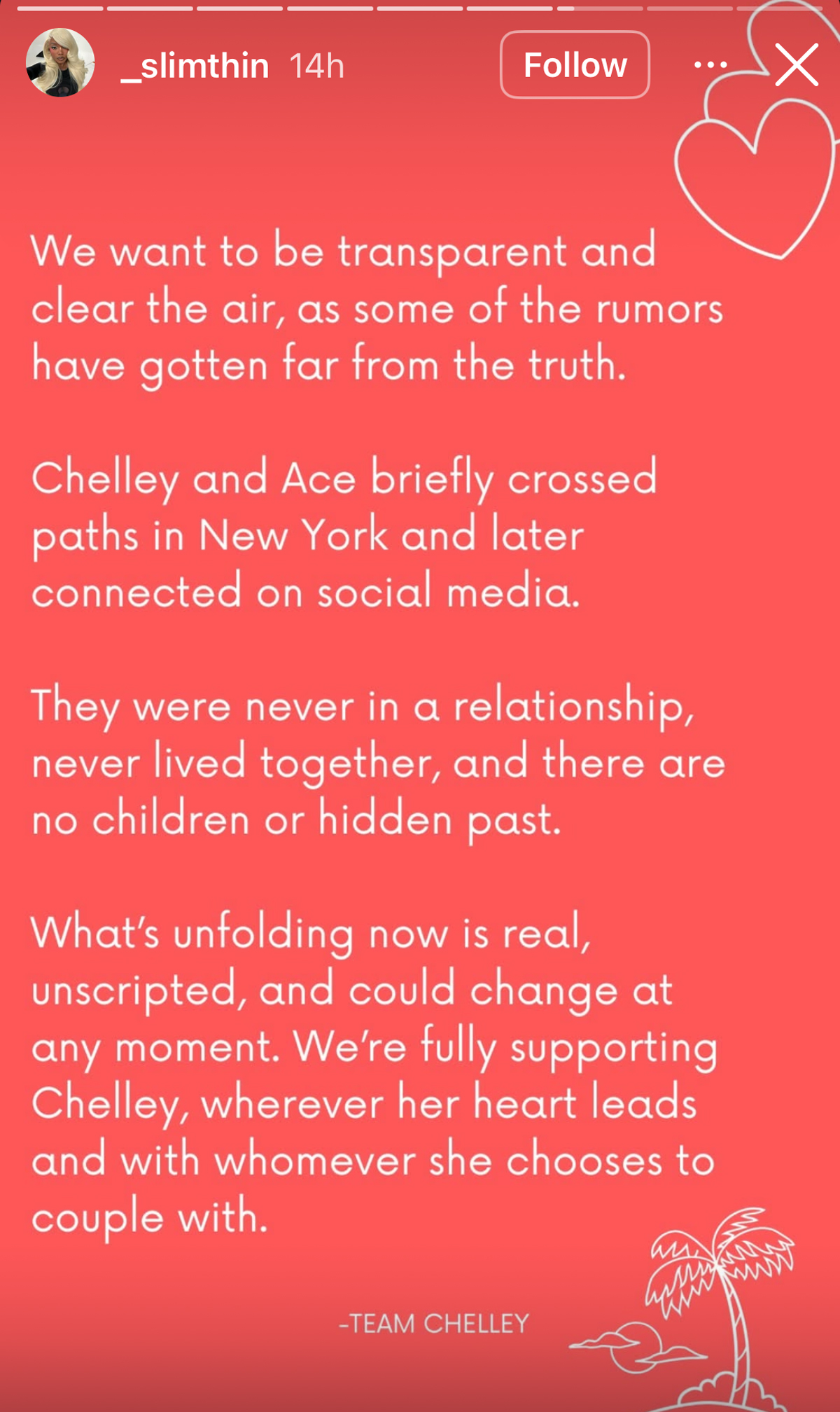 Love Island USA Star Chelley’s Team Addresses Rumors She Is Secretly Married & Had A Baby With Ace BEFORE The Show! Love Island USA Star Chelley’s Team Addresses Rumors She Is Secretly Married & Had A Baby With Ace BEFORE The Show!