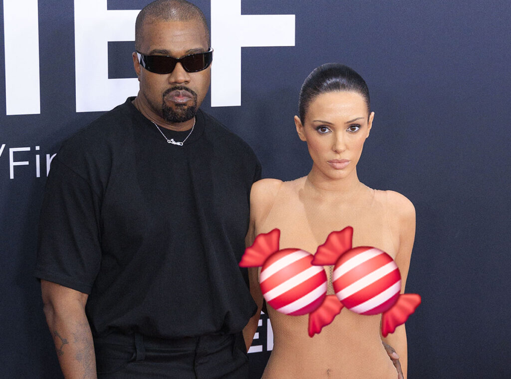 Kanye West Bianca Censori nude candy edible underwear public