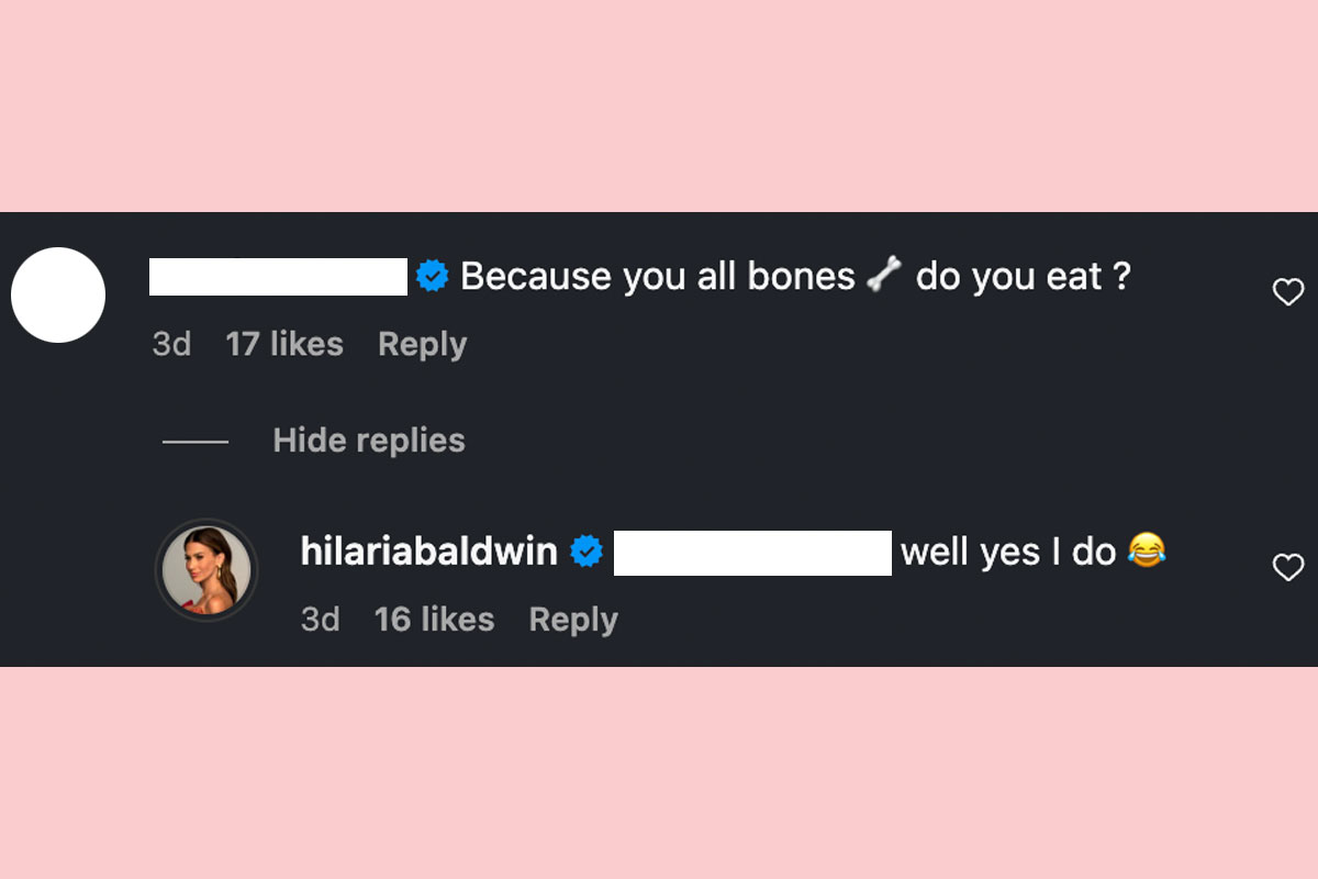 Hilaria Baldwin claps back at body shamers