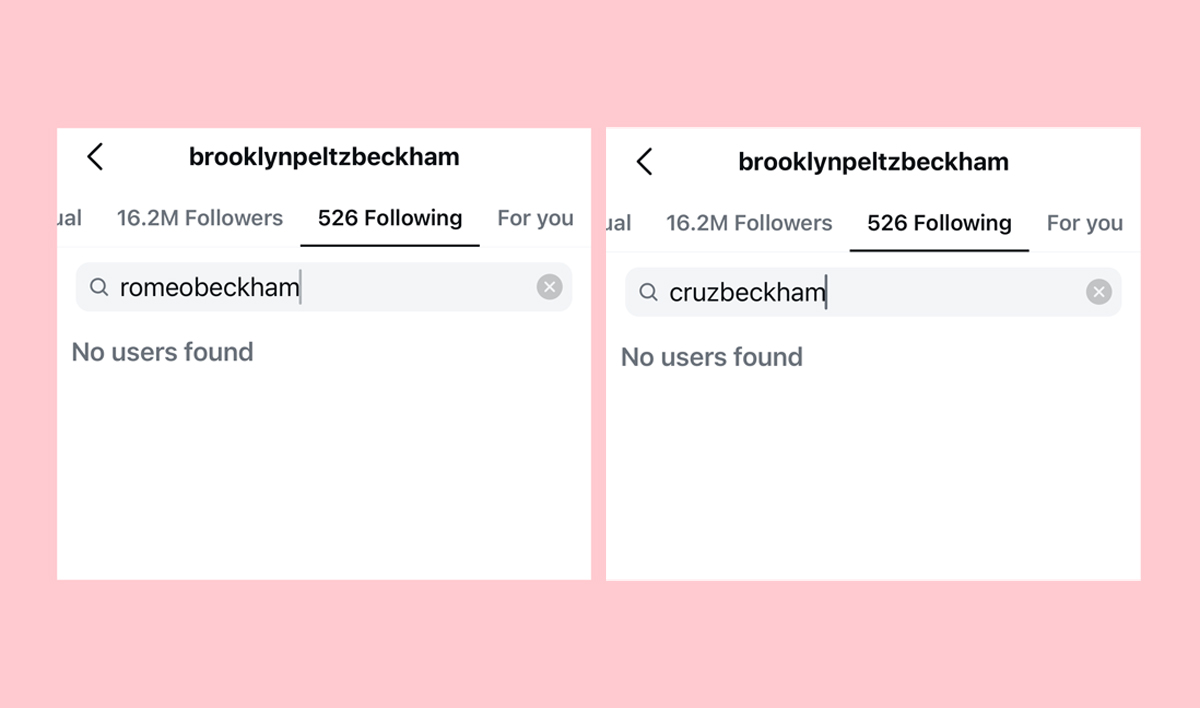 Brooklyn Beckham No Longer Follows Romeo and Cruz