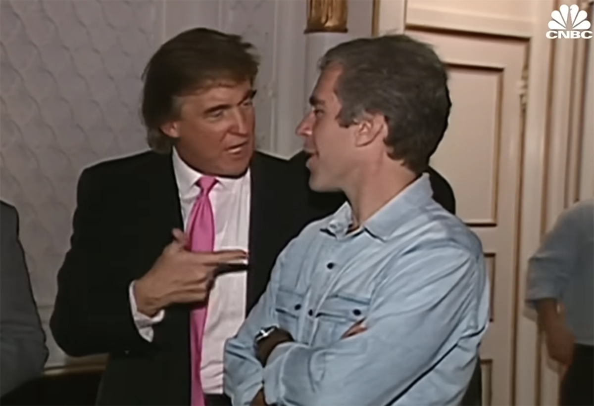 Trump and Epstein at a party in 1992