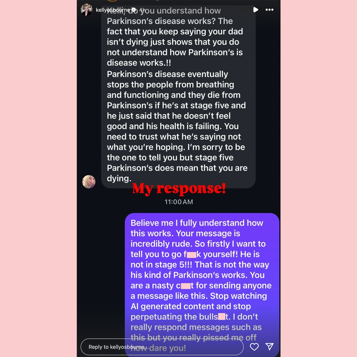 Kelly Osbourne Rips Fans Claiming Ozzy Is Dying