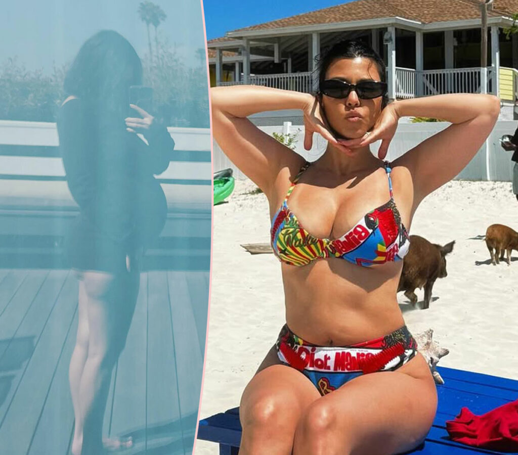 Kourtney Kardashian Gets Hilariously Real After Fan Says She Looks Pregnant In Bikini Pic