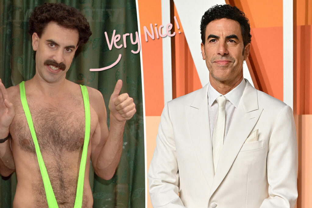 Sacha Baron Cohen Is RIPPED! And Completely Hairless! Look!