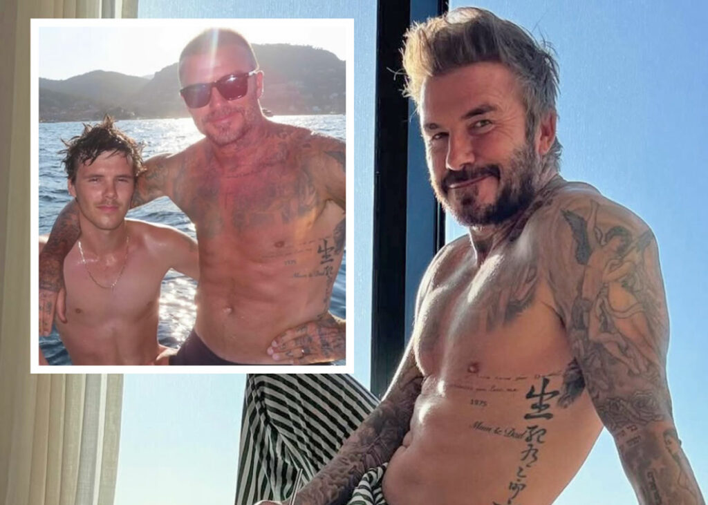 Cruz & David Beckham Have A Matching Speedo Moment On Vacation! Hot!