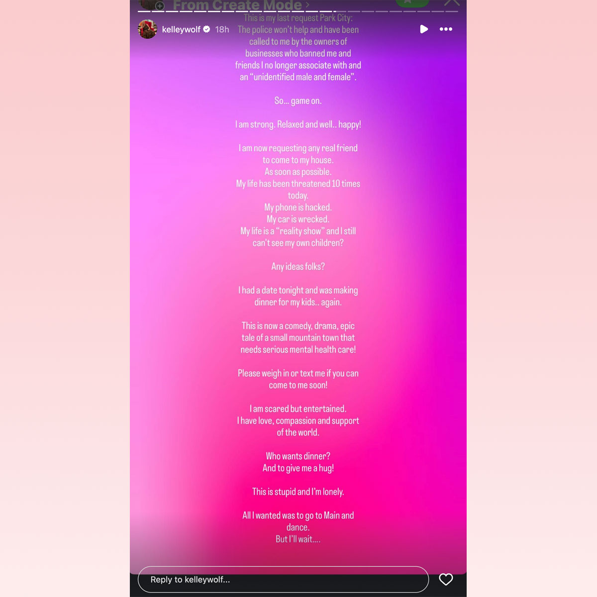 Kelly Wolf goes on social media tangent amid arrest