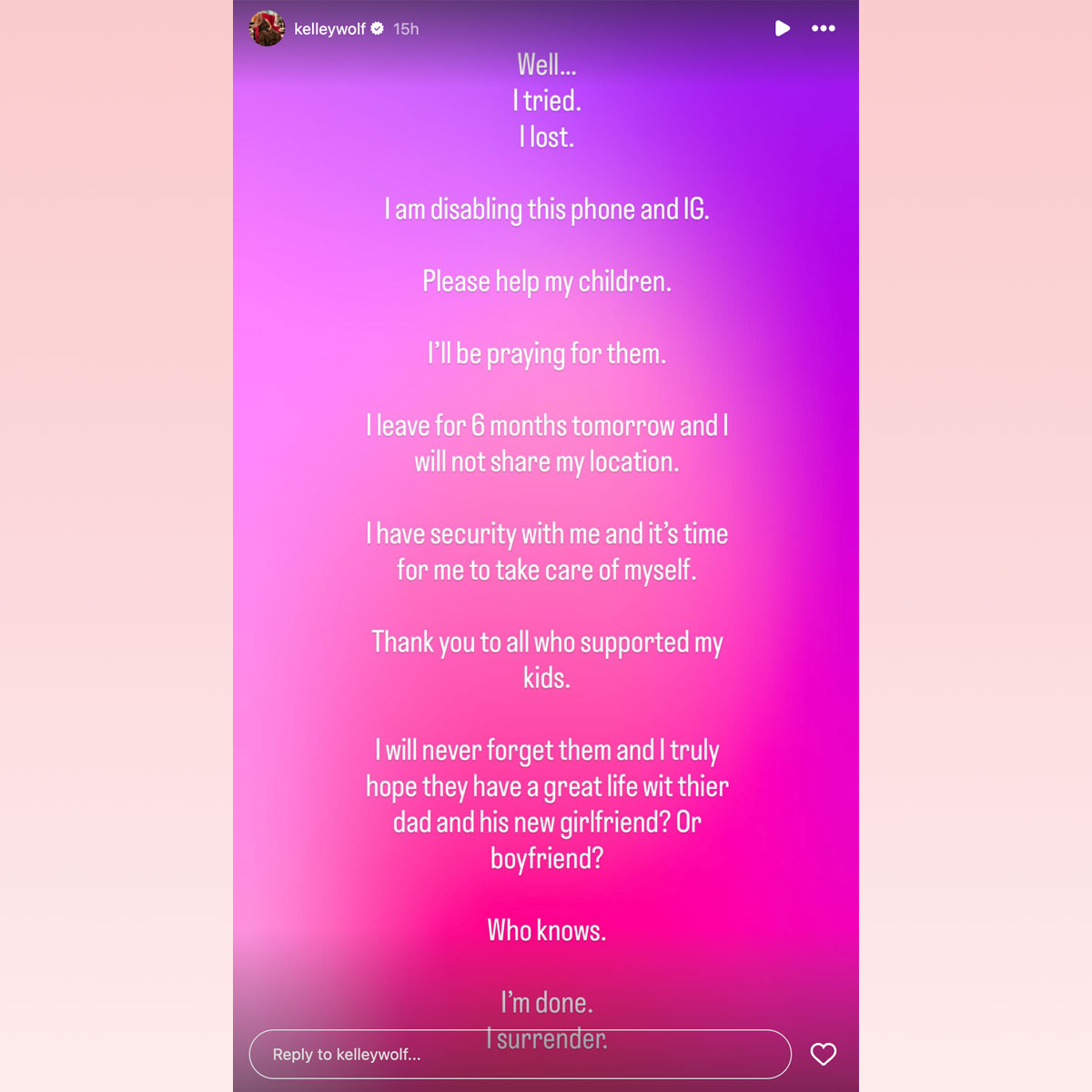 Kelly Wolf goes on social media tangent amid arrest