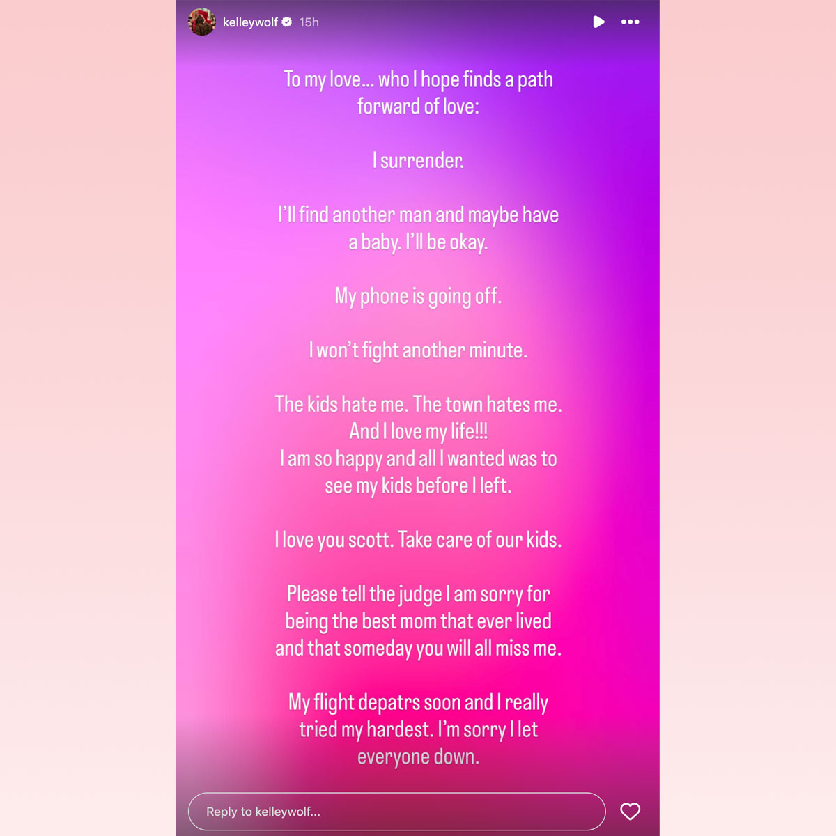 Kelly Wolf goes on social media tangent amid arrest