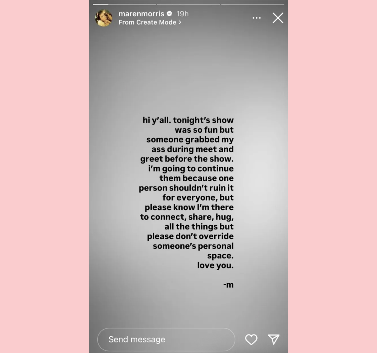 Maren Morris Says A Fan Groped Her At A Meet-And-Greet! WTF!