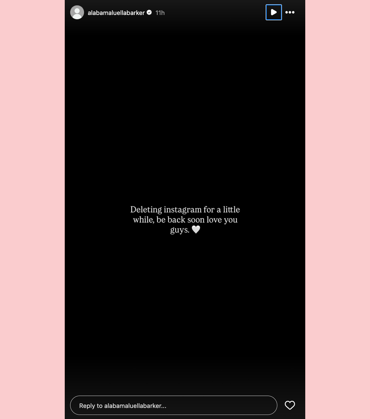 Alabama Barker Deleted Instagram