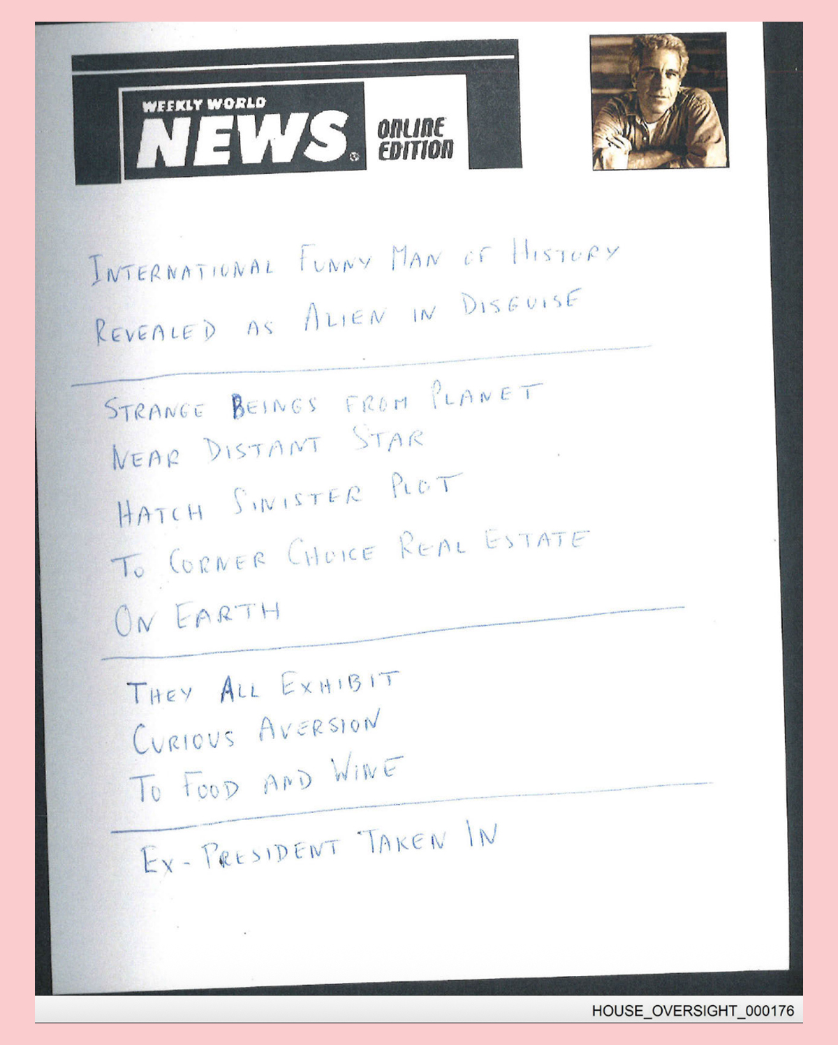Epstein Book Mort Zuckerman Note