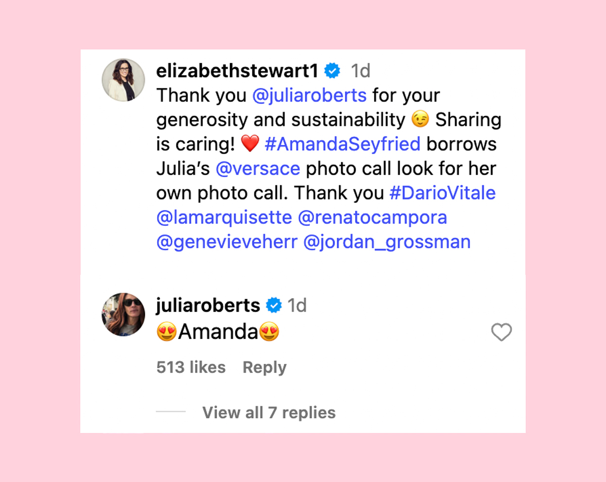 Amanda Seyfried Borrows Julia Roberts’ Venice Film Festival Look