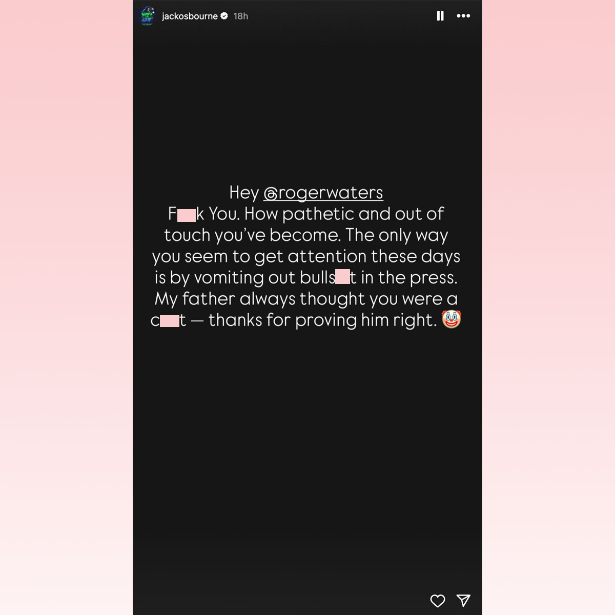 Jack Osbourne rips Pink Floyd's Roger Waters over Ozzy comments